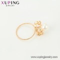 15460 xuping moda resplandor 18k oro imitación perla anillo diseños para dama